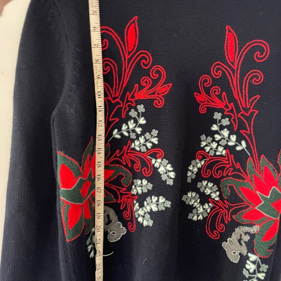 tory burch turtleneck sweater floral xl - Picture 6 of 8